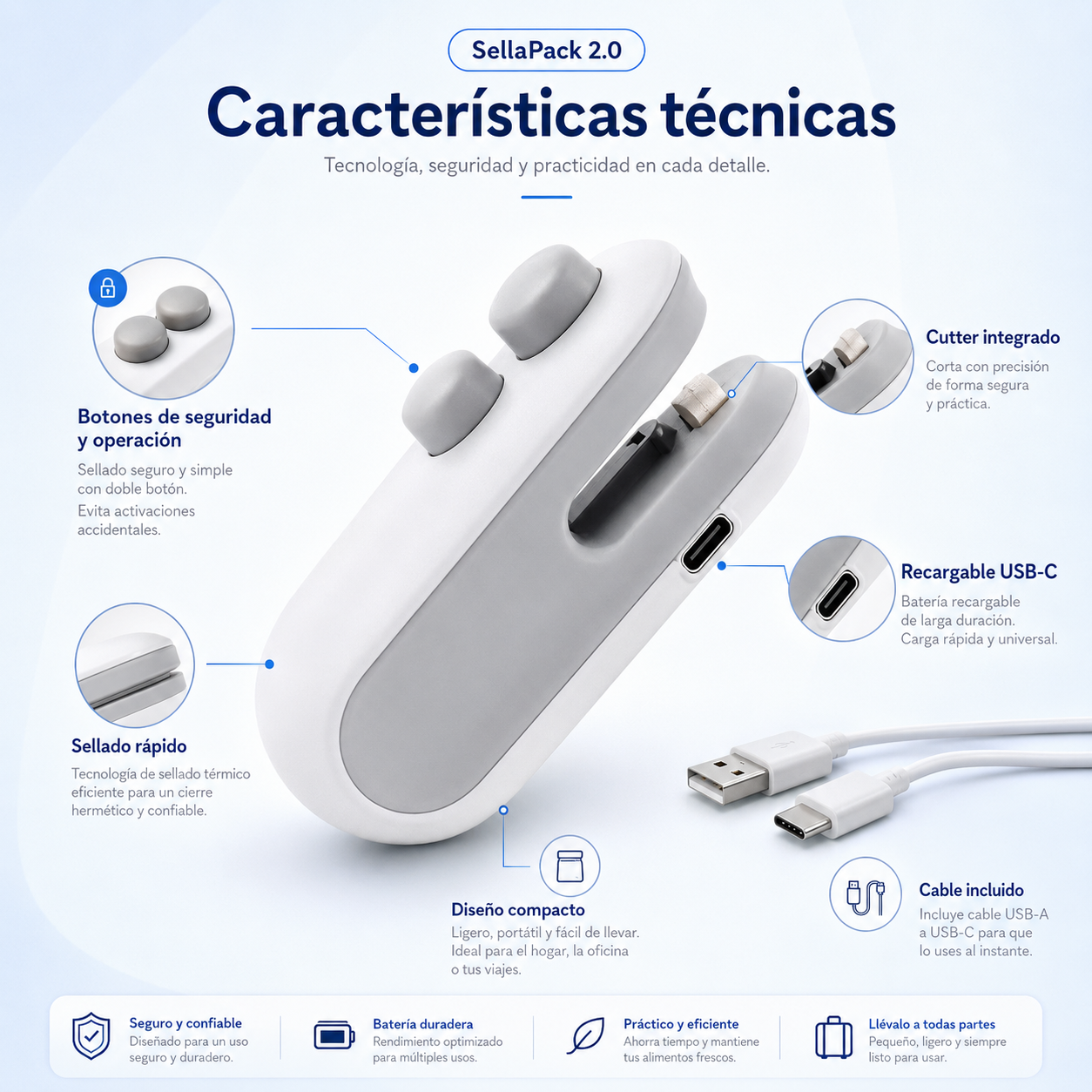 Características técnicas de SellaPack 2.0